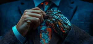 IT manager with a cyber hand